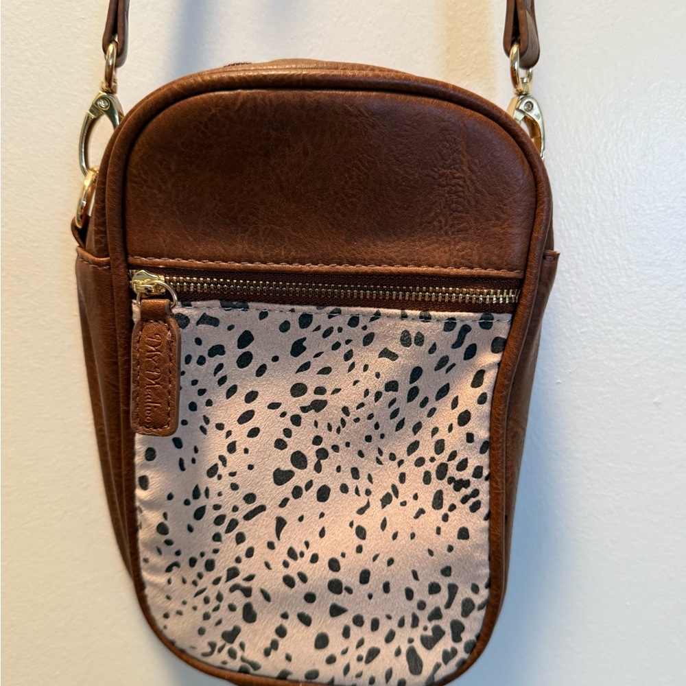 Brown and Cream Crossbody Bag